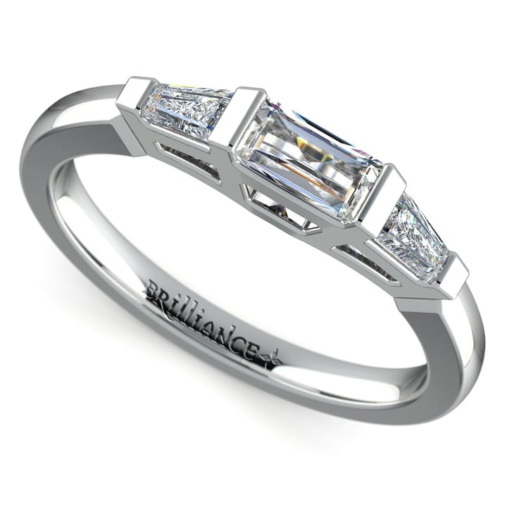 1/2 Ctw Baguette Diamond Wedding Ring in White Gold | Thumbnail 01