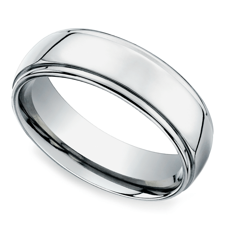 Beveled Men's Wedding Ring in Cobalt (7mm) | 01