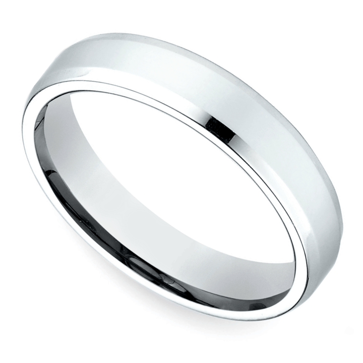 Beveled Men's Wedding Ring in Palladium (4mm) | 01