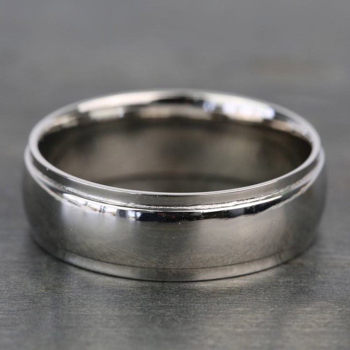 Beveled Men's Wedding Ring in Palladium (7mm) | Thumbnail 03