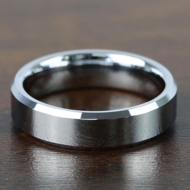 Beveled Men's Wedding Ring in Tungsten (6mm) | Thumbnail 03