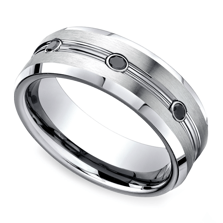 Black Diamond Men's Wedding Ring in Cobalt (7.5mm) | Zoom