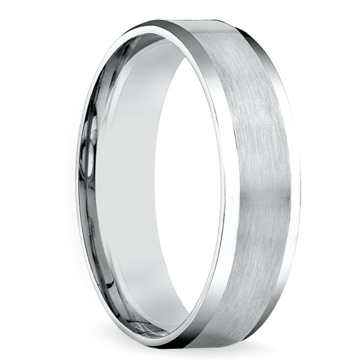 Carved Beveled Men's Wedding Ring in Platinum (6mm) | Thumbnail 02