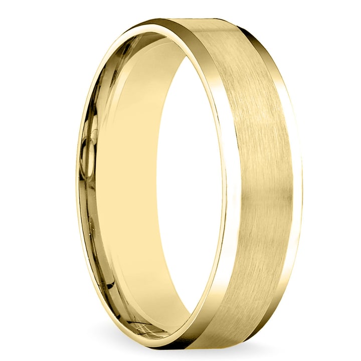 Satin Finish Mens Wedding Ring In Classic Yellow Gold (6mm) | 02