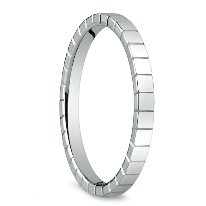 Carved Men's Wedding Ring in 14K White Gold (2mm) | 02