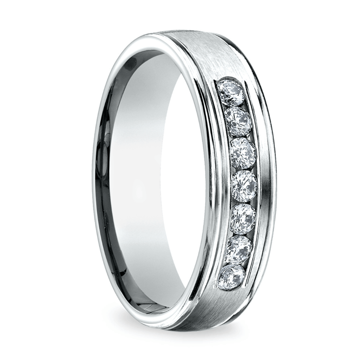 Channel Diamond Men's Wedding Ring in Palladium (6mm) | Thumbnail 02