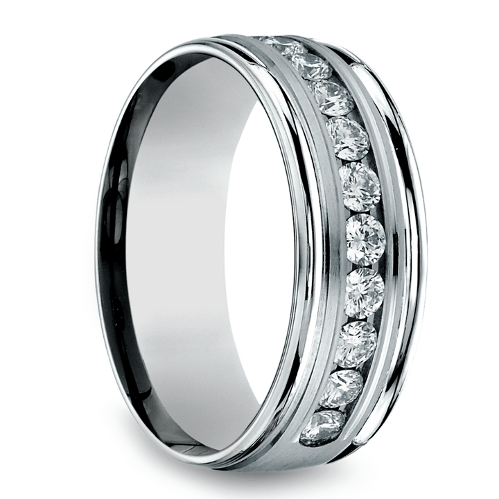 Channel Diamond Men's Wedding Ring in Palladium (8mm) | 02