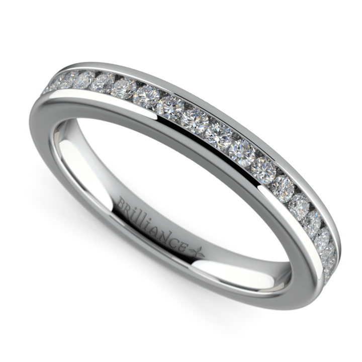 Channel Cut Diamond Wedding Ring In Palladium | Thumbnail 01
