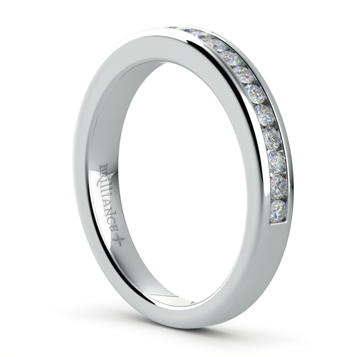 Channel Cut Diamond Wedding Ring In Palladium | Thumbnail 04