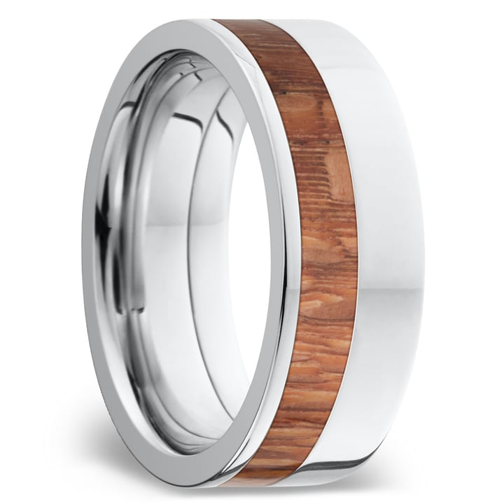 Fat Cat - Cobalt Chrome Mens Band with Leopard Wood Inlay (9mm) | Thumbnail 02