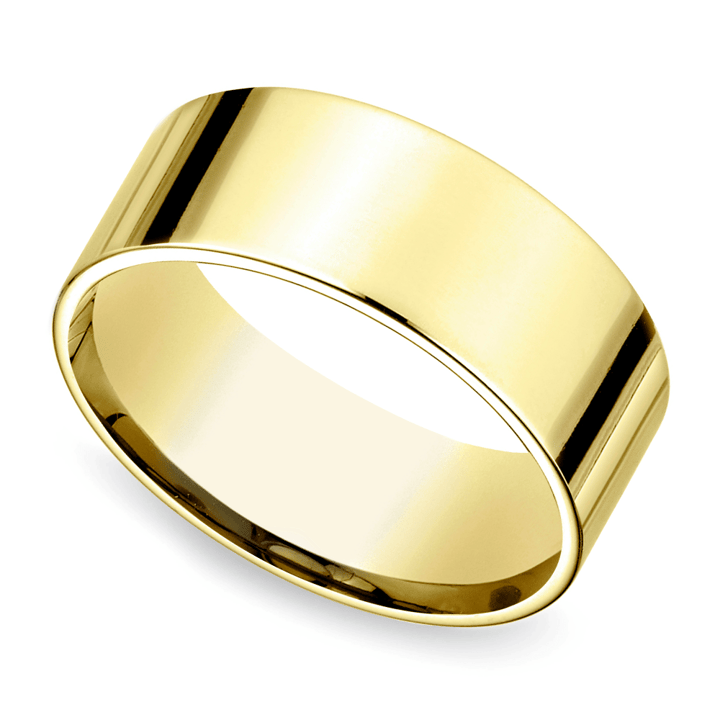 Flat Men's Wedding Ring in Yellow Gold (8mm) | 01