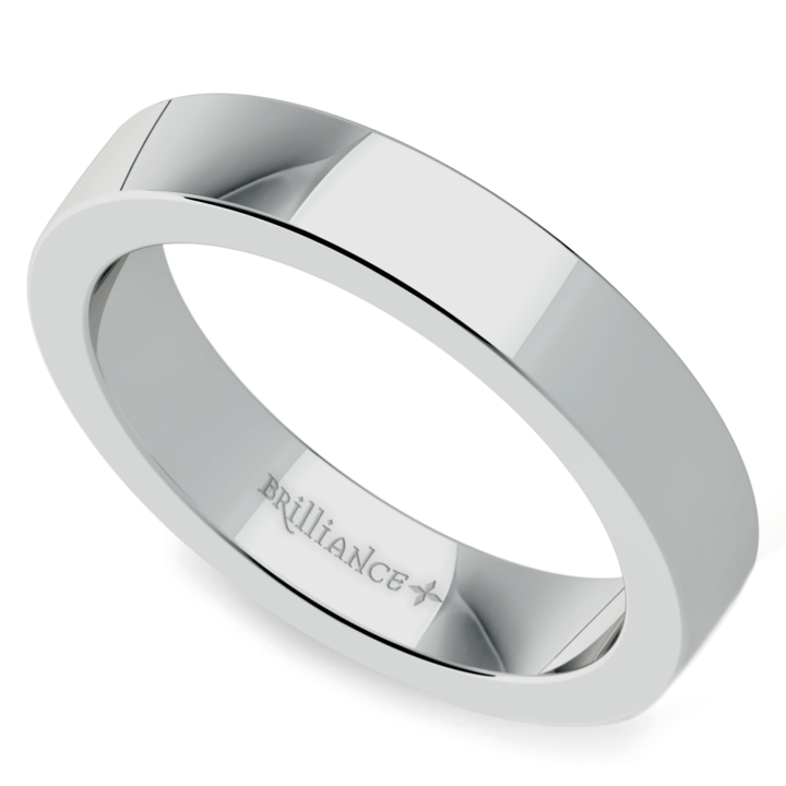 Platinum Flat Wedding Ring (4mm) | Thumbnail 01