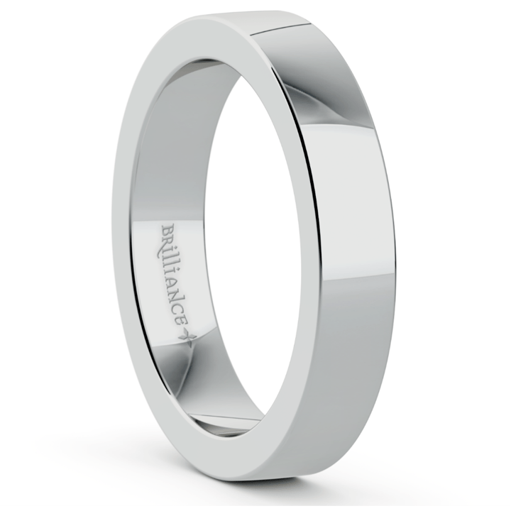 Platinum Flat Wedding Ring (4mm) | 02