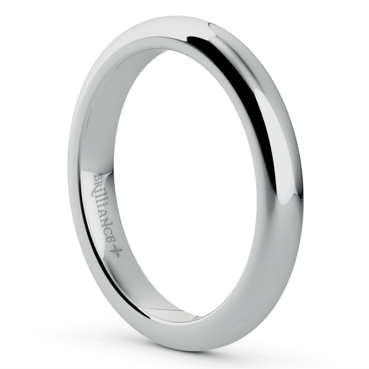 3 Mm Mens Wedding Band In White Gold (Comfort Fit) | 02