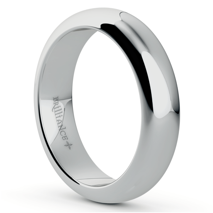 Comfort Fit Men's Wedding Ring in White Gold (5mm) | 02