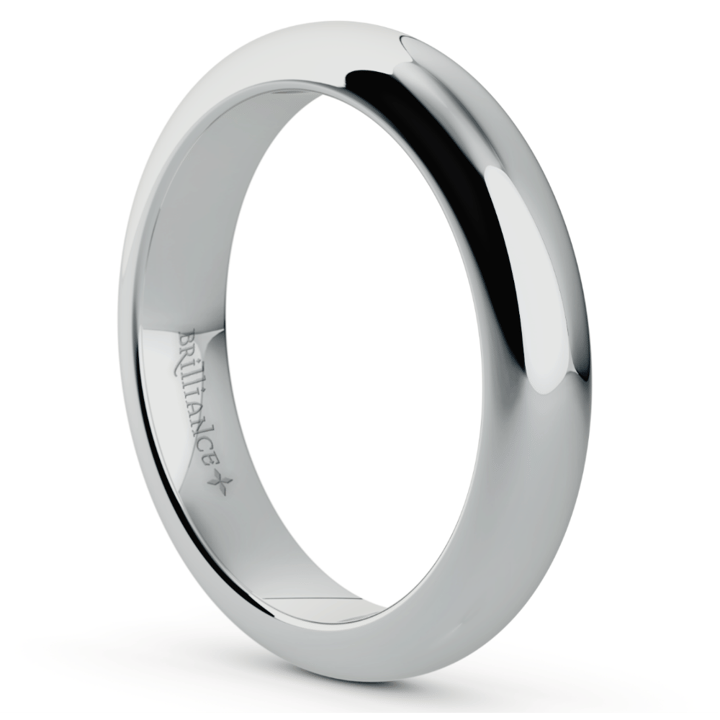 4mm White Gold Wedding Band With A Comfort Fit (14K Or 18K Gold) | 02