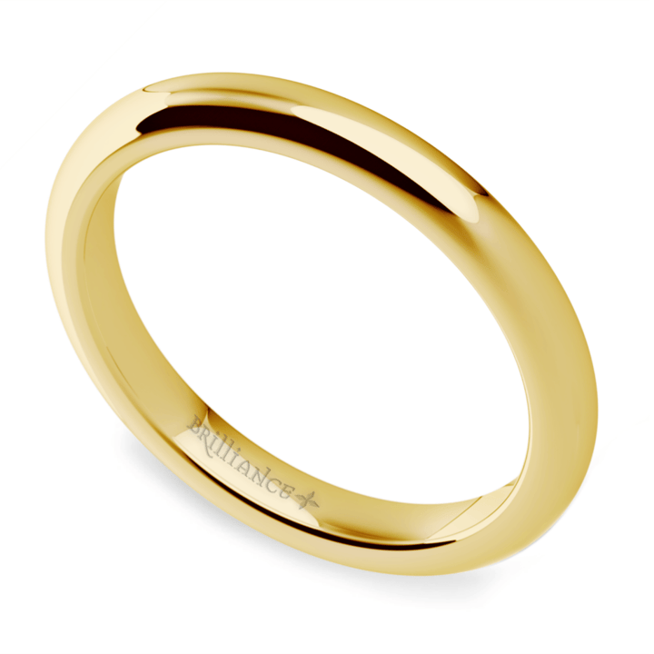 Comfort Fit Wedding Band In 14k Or 18k Yellow Gold (2.5mm) | Thumbnail 01