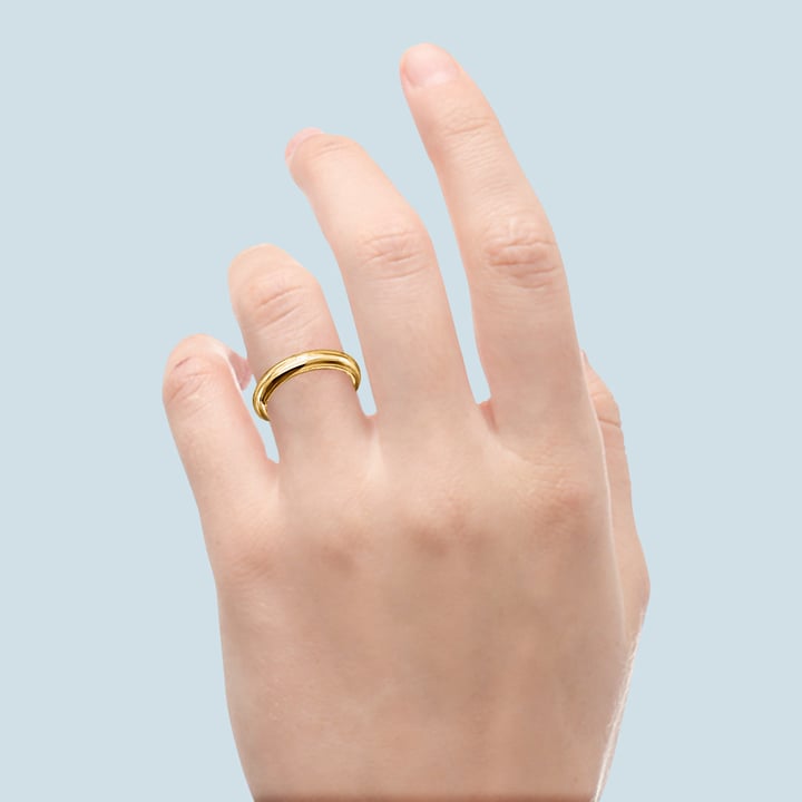 4mm Gold Wedding Band In A Comfort Fit (14K Or 18K Gold) | Thumbnail 03