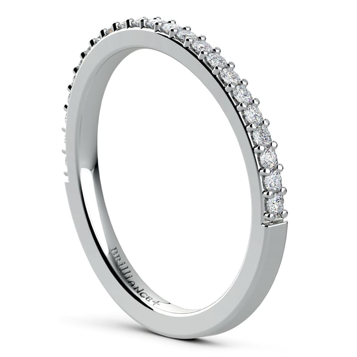 Curved Diamond Wedding Ring in White Gold | 04