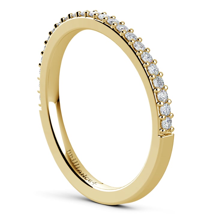 Curved Diamond Wedding Ring in Yellow Gold  | Thumbnail 04