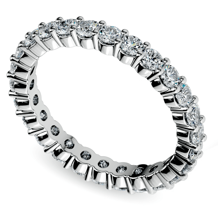 Stunning 1 Carat Prong Set Diamond Eternity Ring In White Gold | Zoom