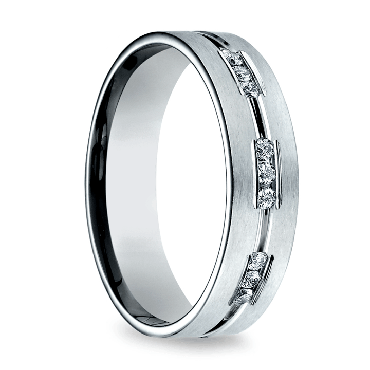 Mens Diamond Eternity Ring in White Gold (6mm) | 02