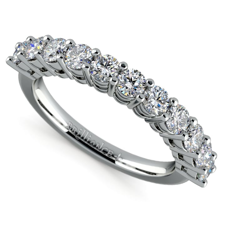 1 Ctw Eleven Stone Diamond Wedding Ring In Platinum | Zoom