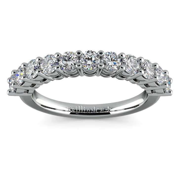 1 Ctw Eleven Stone Diamond Wedding Ring In Platinum | 02