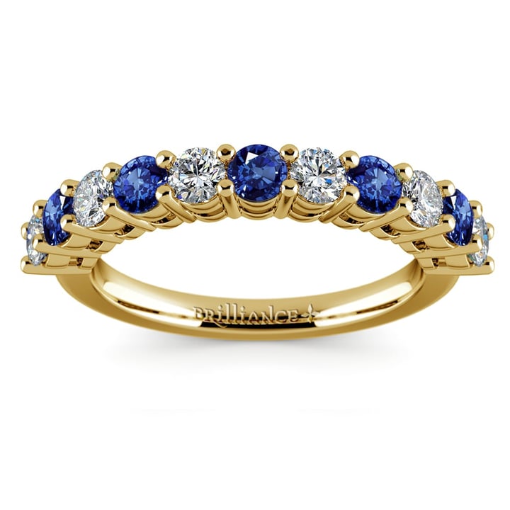 One Carat Eleven Diamond & Sapphire Ring in Yellow Gold | Thumbnail 02