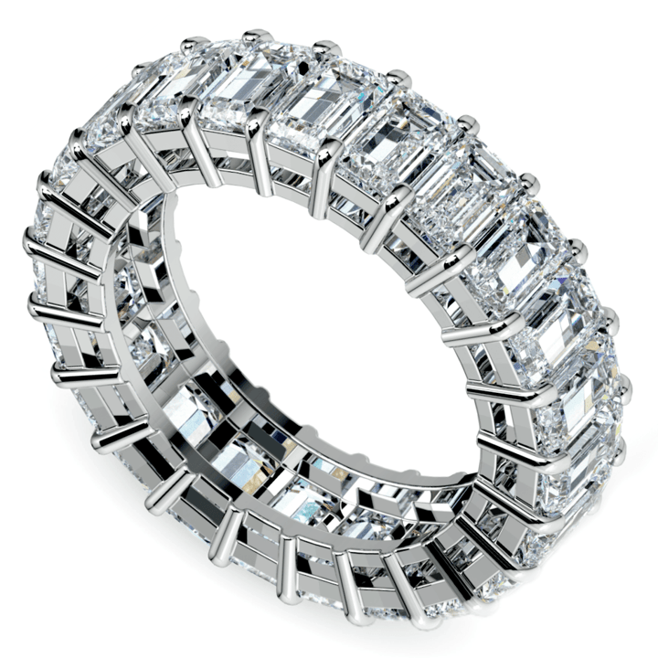 Emerald Cut Diamond Eternity Ring In Platinum | Zoom