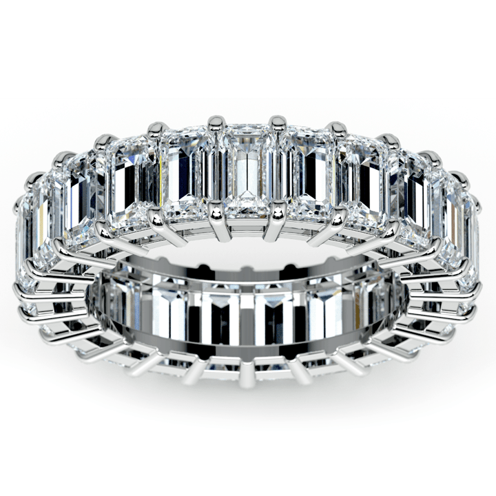 Emerald Cut Diamond Eternity Ring In Platinum | 02
