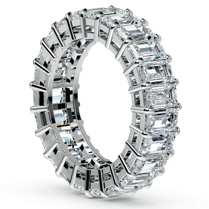 Emerald Cut Diamond Eternity Ring In Platinum | 04