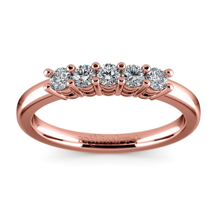 Five Diamond Wedding Ring in Rose Gold | Thumbnail 02