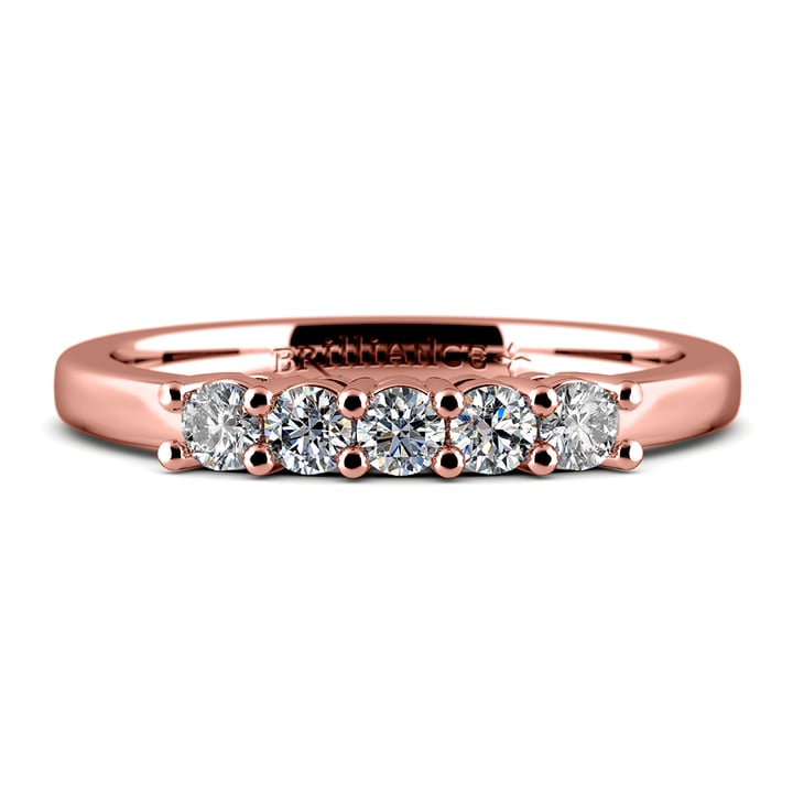 Five Diamond Wedding Ring in Rose Gold | Thumbnail 05