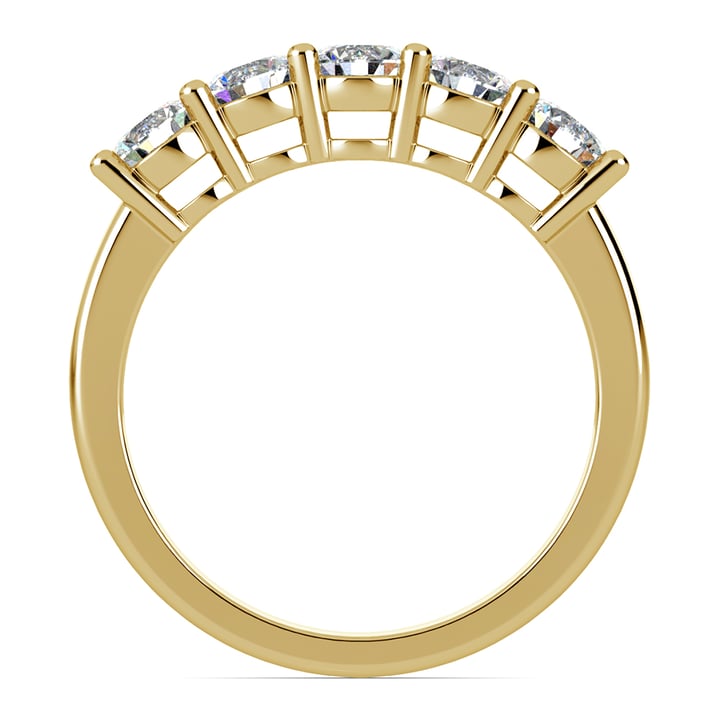 Five Diamond Wedding Ring in Yellow Gold (1 ctw) | 03