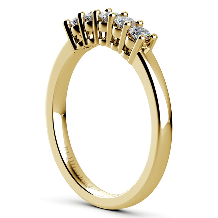Five Diamond Wedding Ring in Yellow Gold  | Thumbnail 04