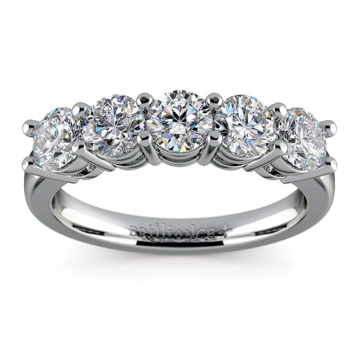 Five Diamond Wedding Ring in Platinum (2 ctw) | Thumbnail 02