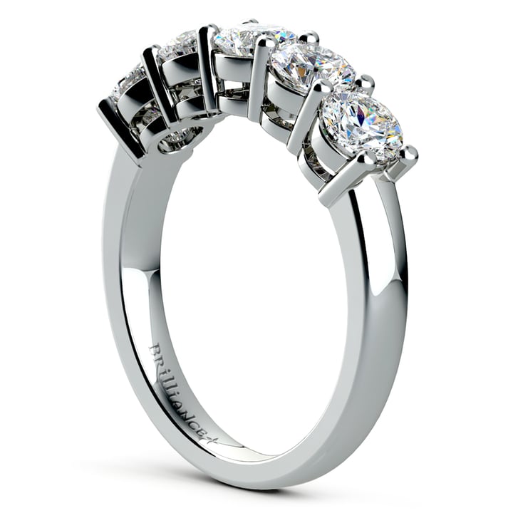 Five Diamond Wedding Ring in Platinum (2 ctw) | Thumbnail 04