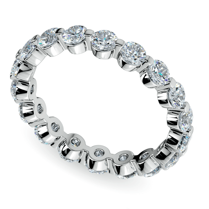 Floating Diamond Eternity Ring in White Gold (2 ctw) | Zoom