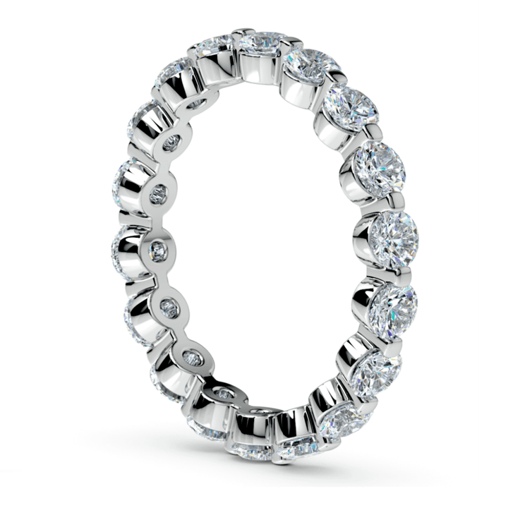 Floating Diamond Eternity Ring in White Gold (2 ctw) | 04