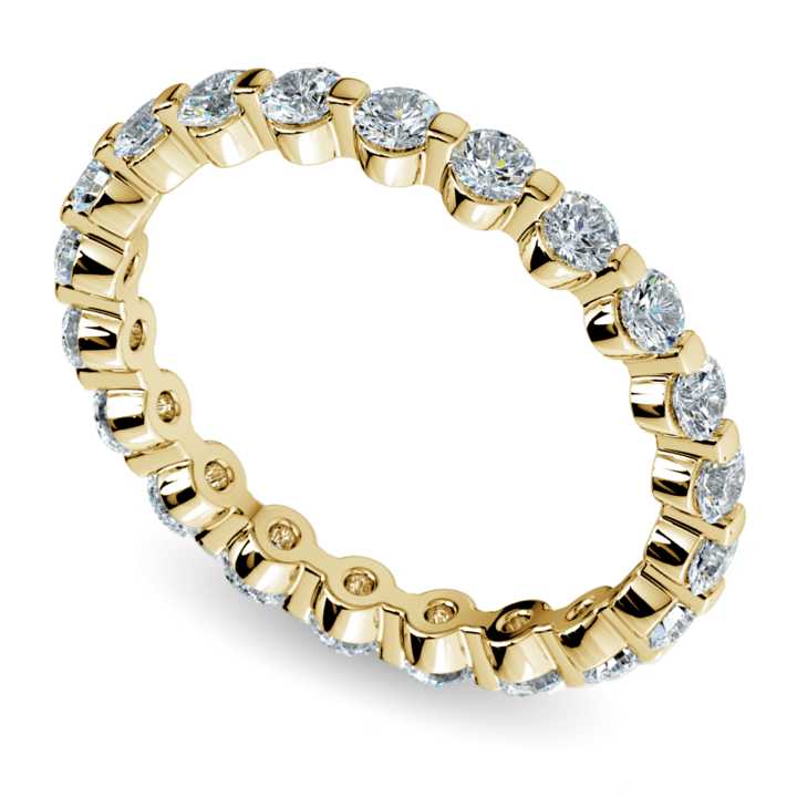 1 Carat Floating Diamond Eternity Ring In Yellow Gold | Zoom