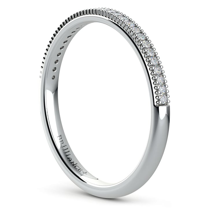 French Pave Wedding Band In Platinum | 04