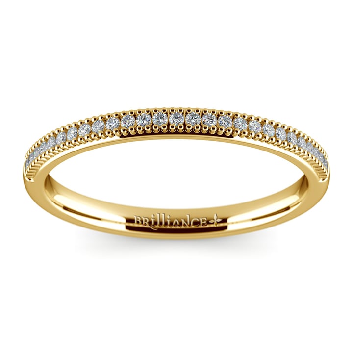 French Pave Diamond Wedding Band In Gold | 02