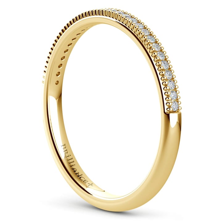 French Pave Diamond Wedding Band In Gold | Thumbnail 04