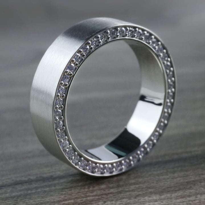 Hidden Diamond Men's Wedding Ring in Platinum (7mm) | Thumbnail 05