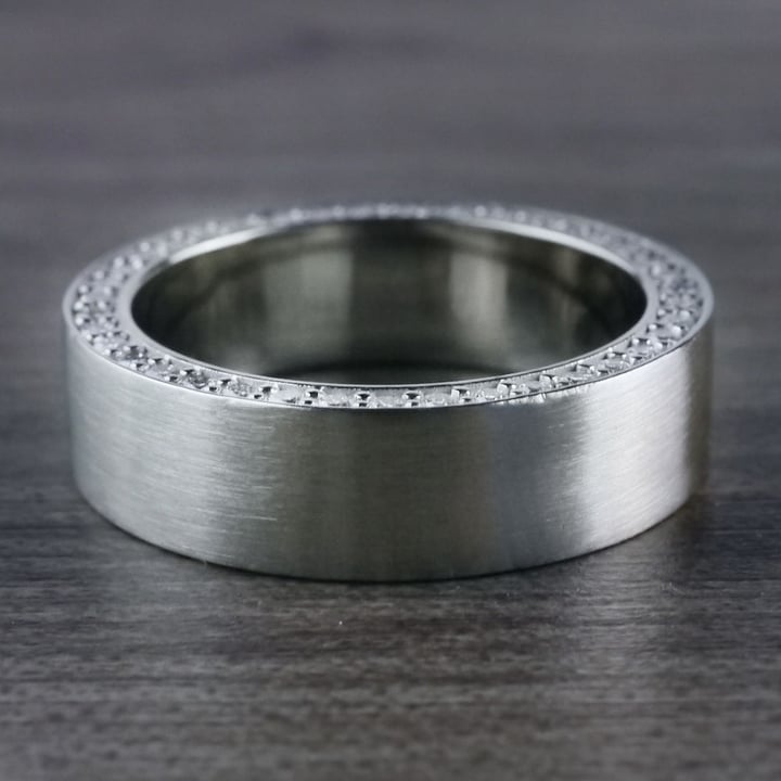 Hidden Diamond Men's Wedding Ring in Platinum (7mm) | Thumbnail 04