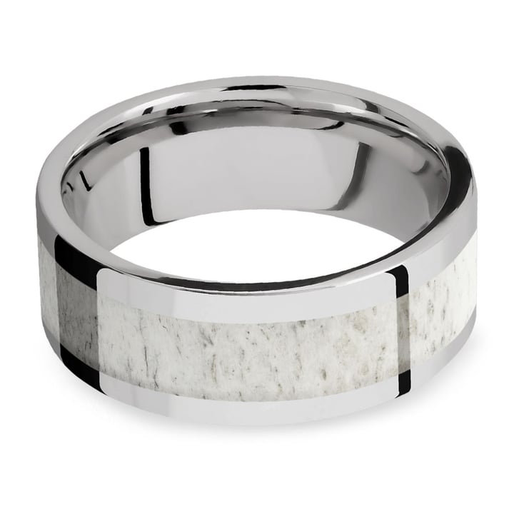 The Hunt - Cobalt Mens Wedding Ring With Antler Inlay (8mm) | Thumbnail 03