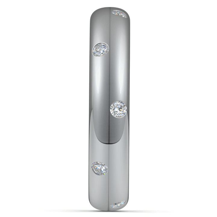 Inset Diamond Ring In Platinum (4 Mm) | 04