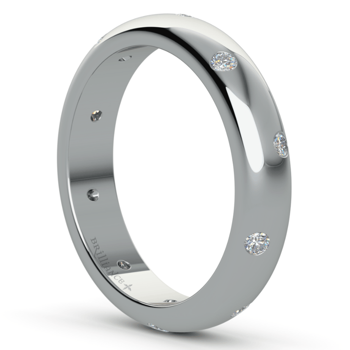 Inset Diamond Ring In Platinum (4 Mm) | 05