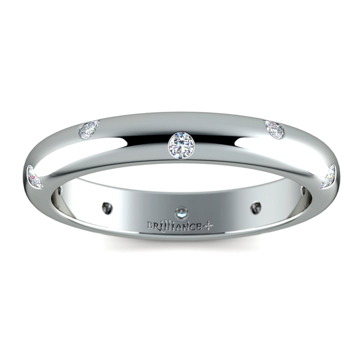 Inset Diamond Wedding Ring in Platinum (3mm) | Thumbnail 02